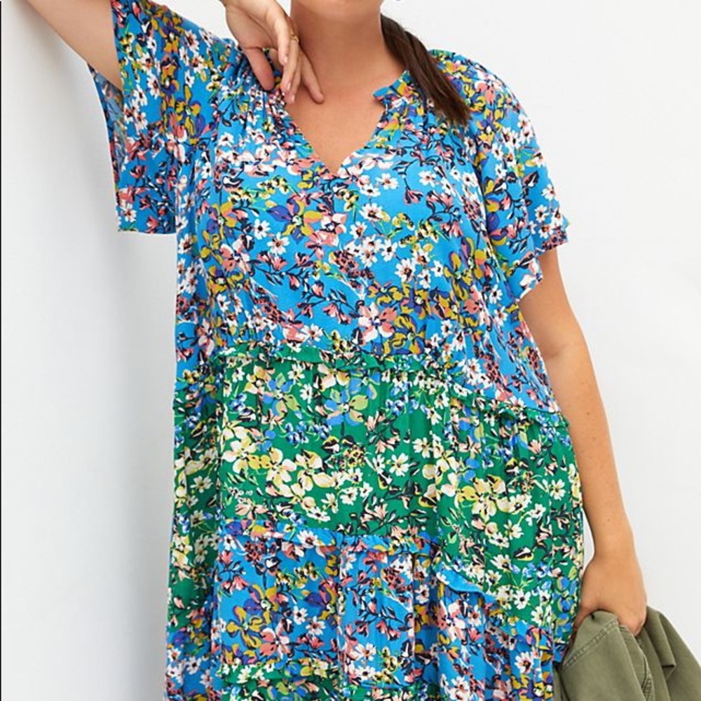 ANTHROPOLOGIE ROBIN TIERED MINI DRESS XL
